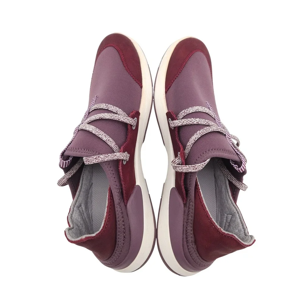 Olukai Miki Li‎ (Womens 8) Plum Purple Lace Up Slip On Shoes Sneaker Lightweight